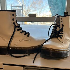 Dr. Martens Black and White Lace Up Boots
